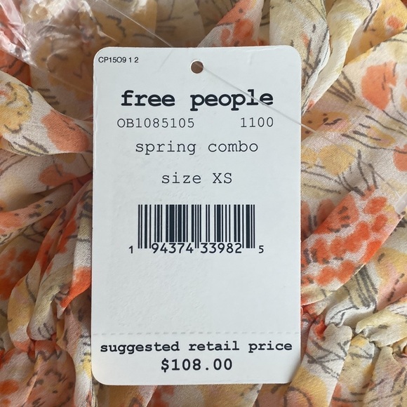 Free People Mabel Print Spring Combo Top Size X-Small - Picture 10 of 10